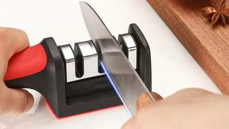 Afiador facas multifuncional tesouras canivetes 3 em 1 cozinha NOVO