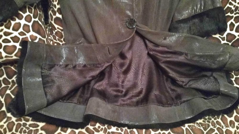 Куртка, плащ, пончо, лазерная кожа, размер 46-48