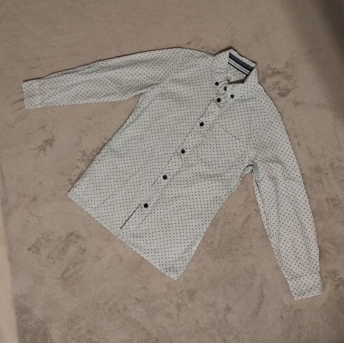 Elegancka niebieska chłopięca koszula wzorki Cool Club by Smyk r. 122