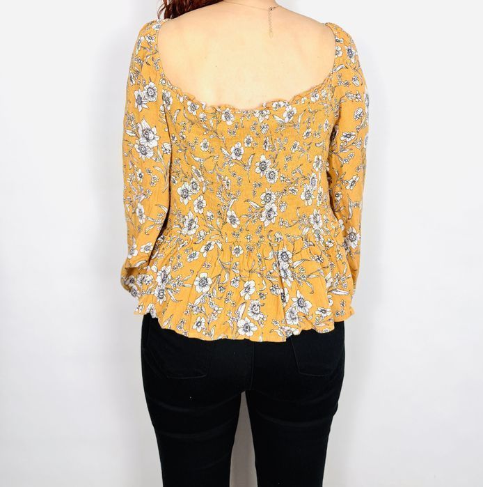 Bluzka musztardowa w kwiaty XXL 44 Primark