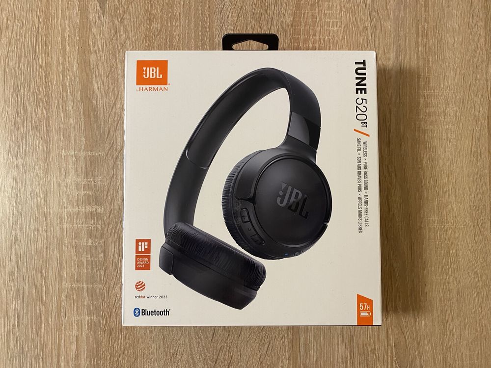 Nowe Oryginalne Słuchawki bezprzewodowe JBL Tune 520BT Czarne