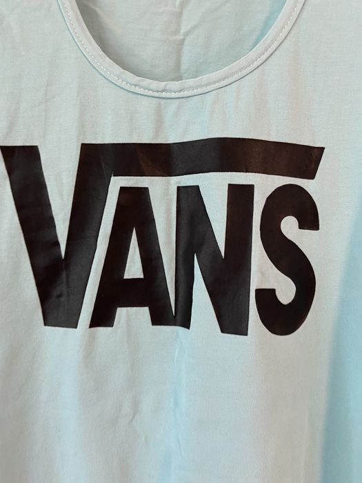 Vans XL bardziej S/ M seledynowa  bluzka sportowa na ramiączkach