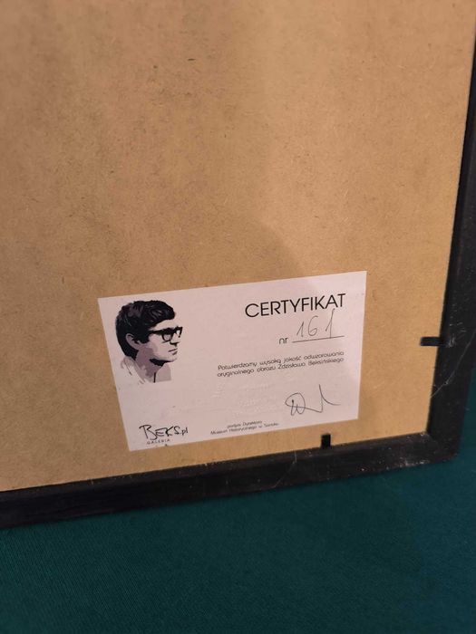 Beksiński Sygnatura Reprodukcja obrazu Z. Beksińskiego AF75 CERTYFIKAT