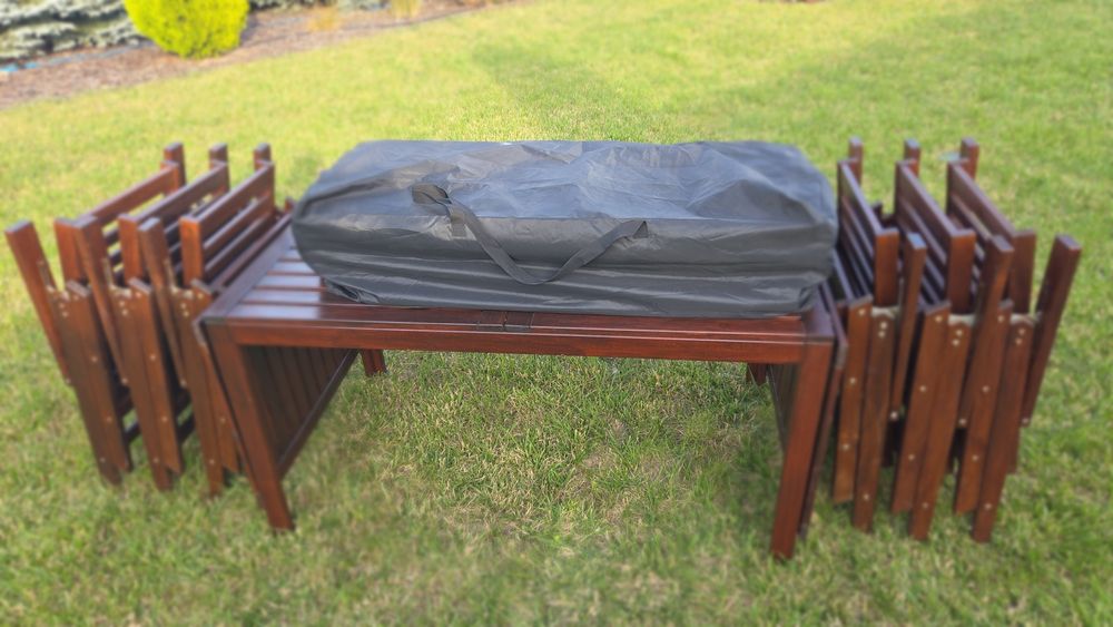 IKEA ÄPPLARÖ zestaw stół, krzesła, grill.