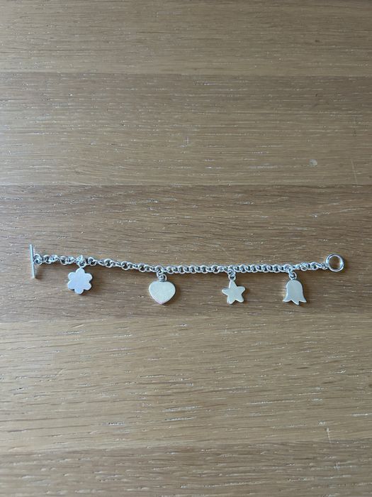 Pulseira prata lei com pingentes