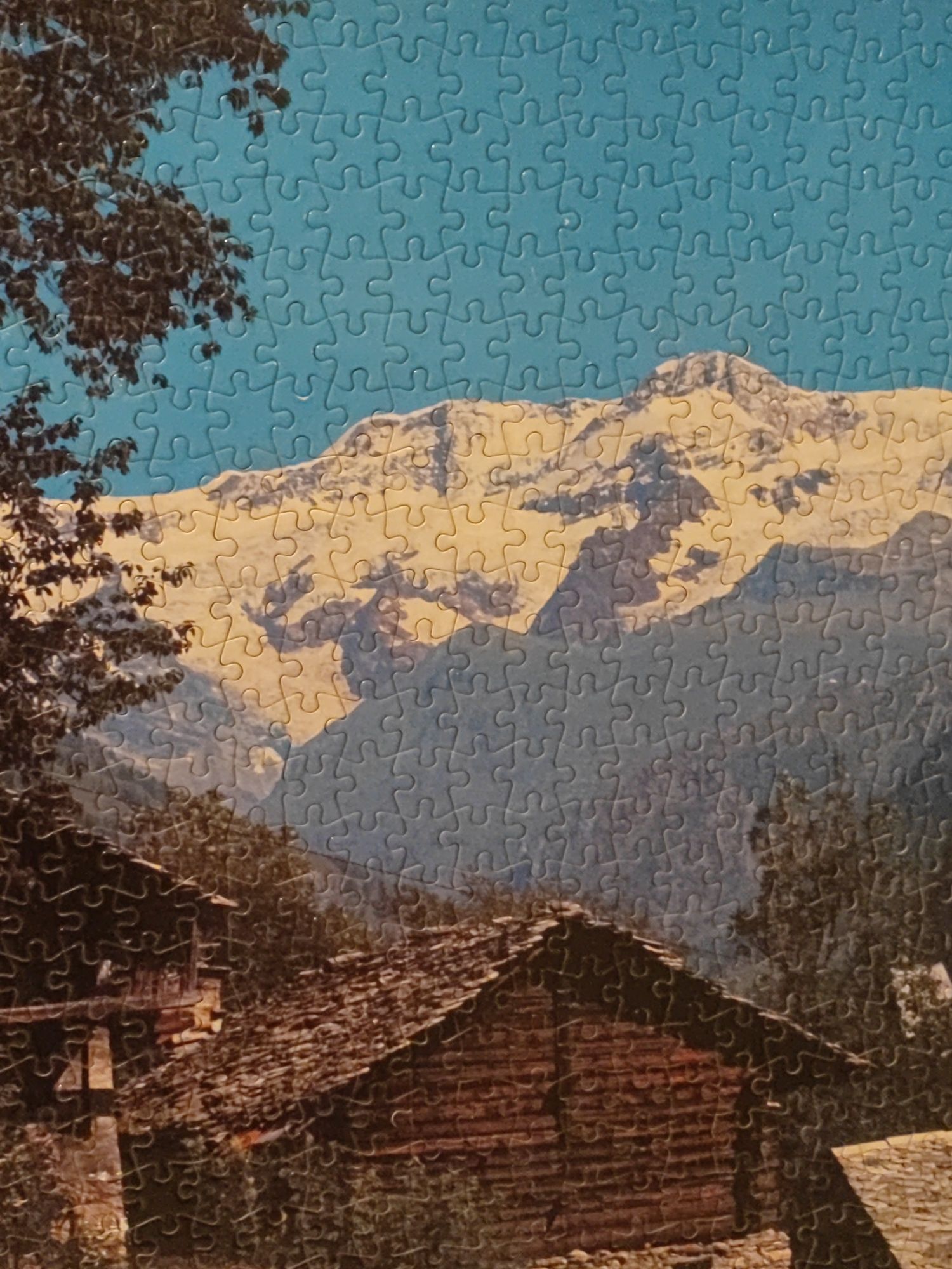 Obraz góry puzzle duży 96x71cm rama drewniana