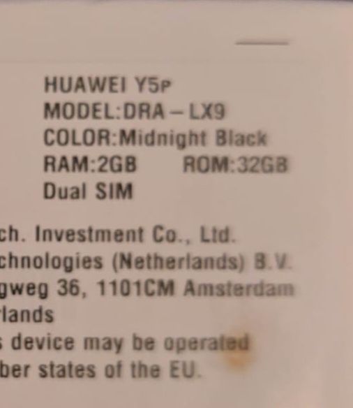 Telemóvel Huawei Y5P