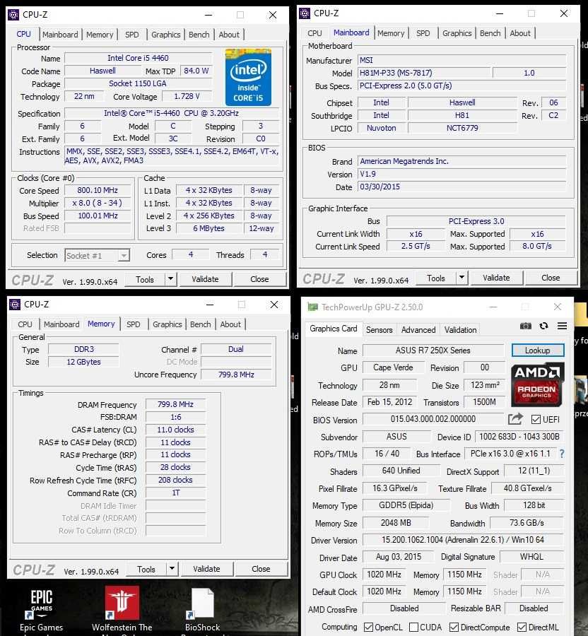 Komputer stacjonarny i5, RAM 12GB, dysk SSD grafika 2GB