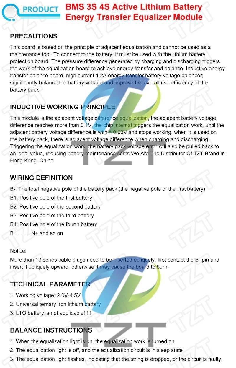 Aktywny balanser BMS 5S 1.2A do LiFePo4 Li-ion