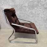 Fotel w stylu Bauhaus | Sztruks | Chromowana rama