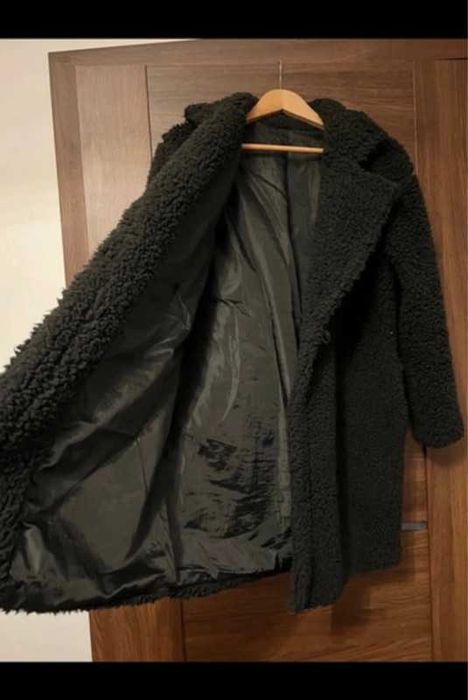 Butik płaszcz teddy futerko kurtka czarna