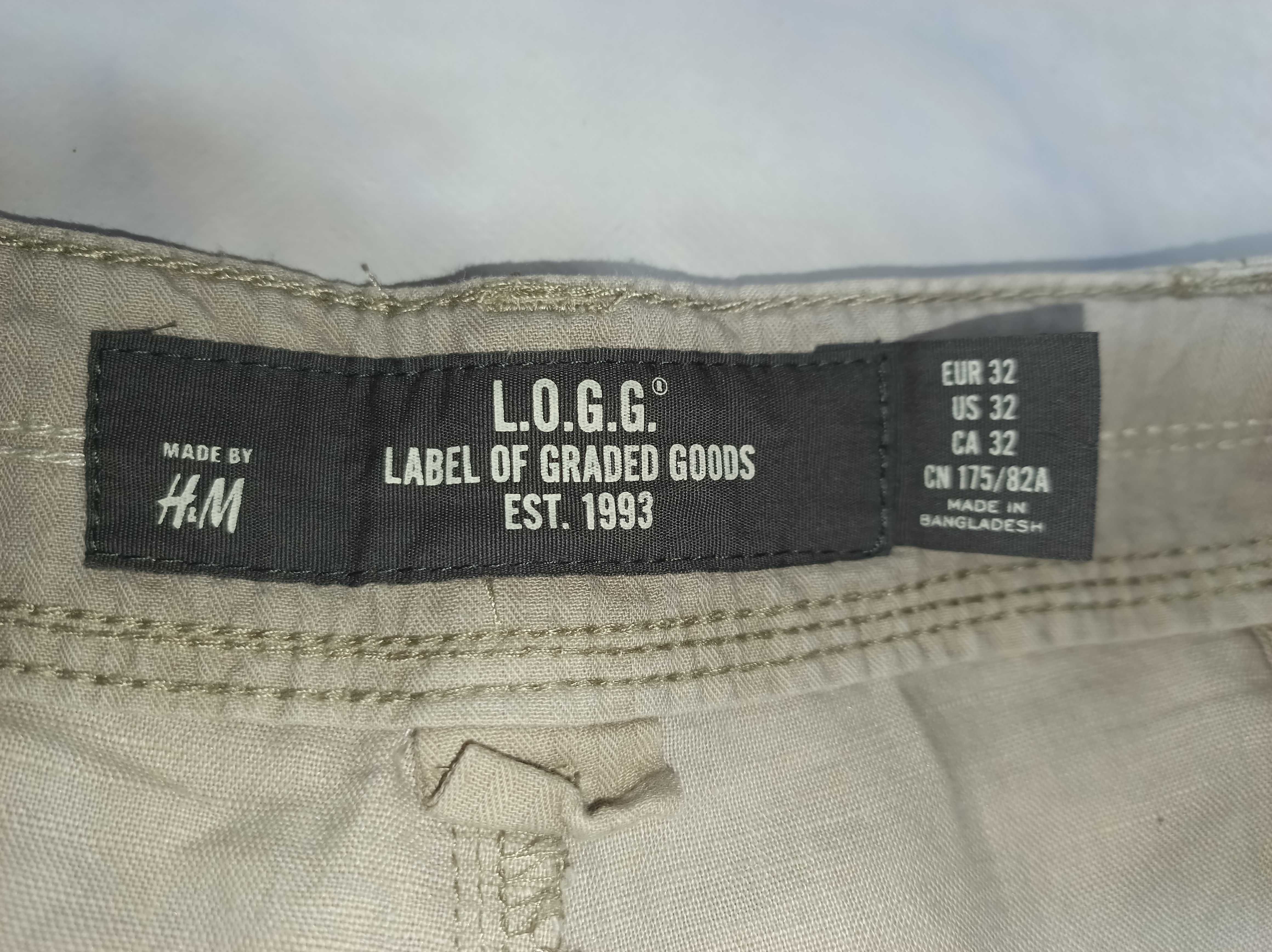 Мужские летние льняные штаны L.O.G.G. by H&M (EUR 32, укр. 50, беж)