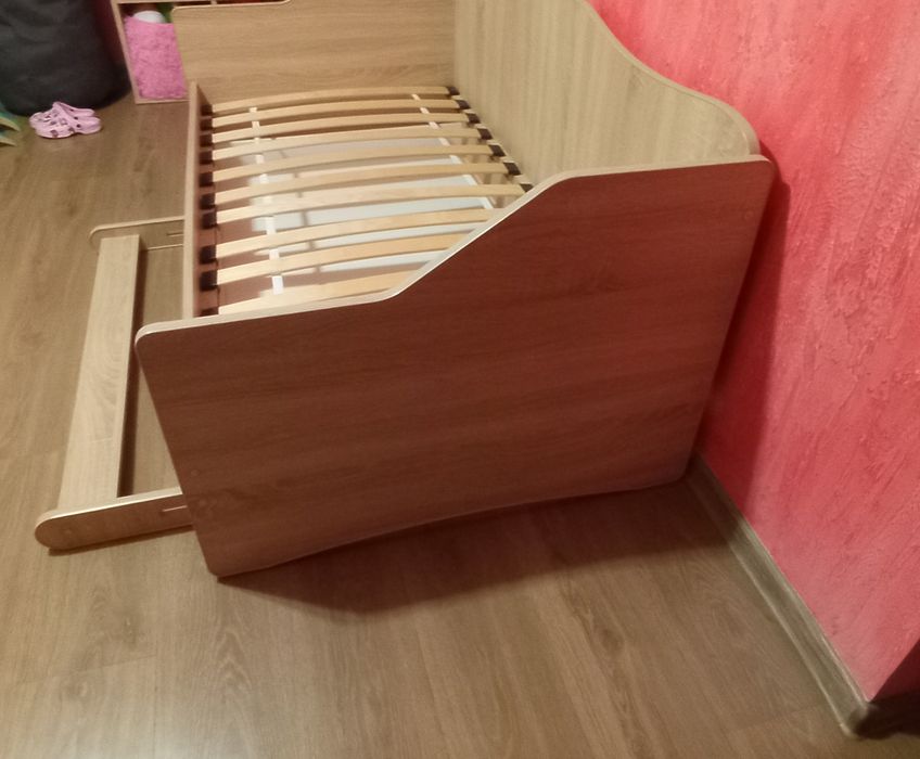 Łóżko dziecięce z barierką dąb Sonoma 160 x 80