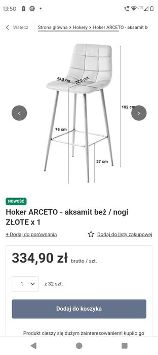 Hokery/ krzesła barowe / do wyspy