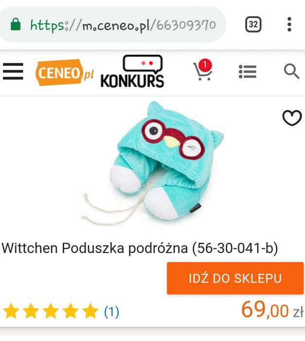 Poduszka podróżna z kapturem dla dzieci wittchen