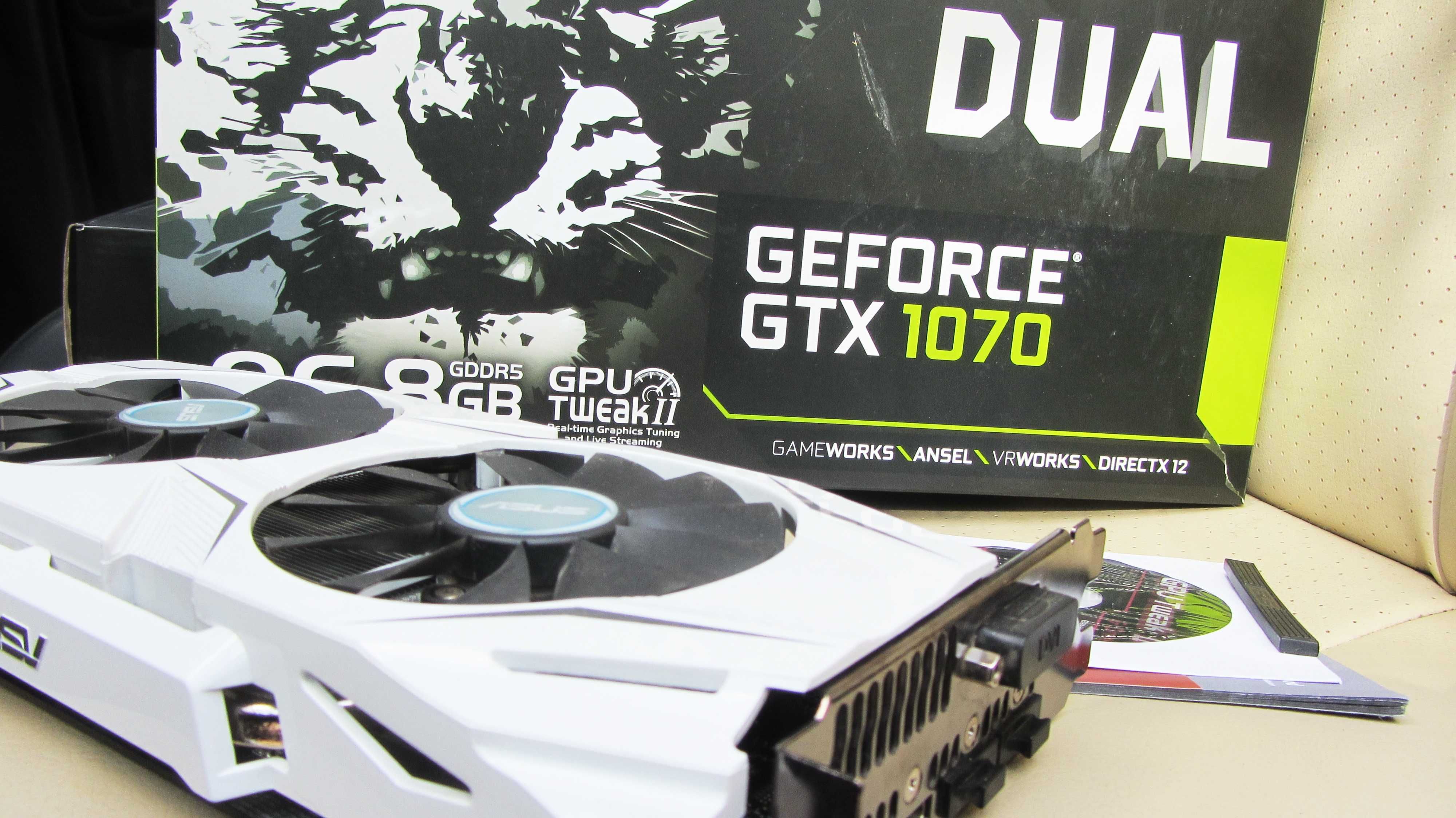 відеокарта Geforce GTX 1070 Asus Dual Arctic White 8Gb