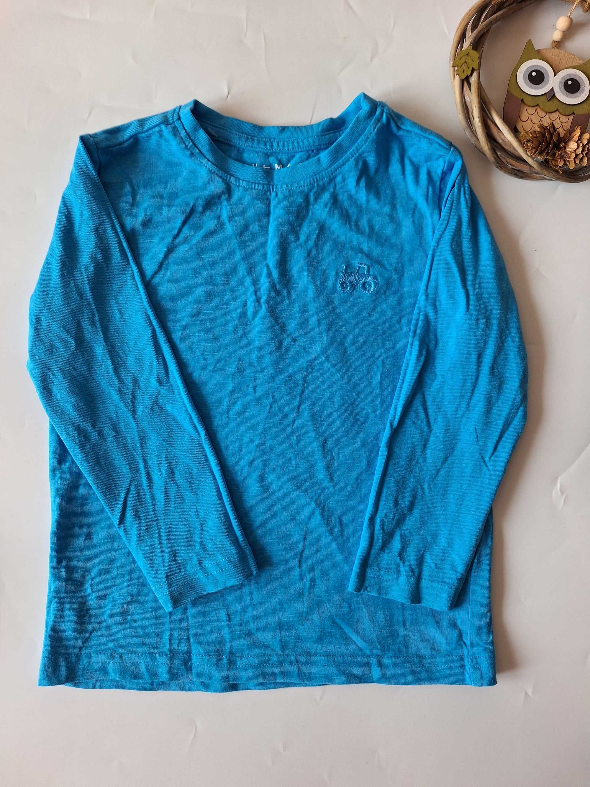 Koszulka Nutmeg 104 niebieska bawełniana długi rękaw