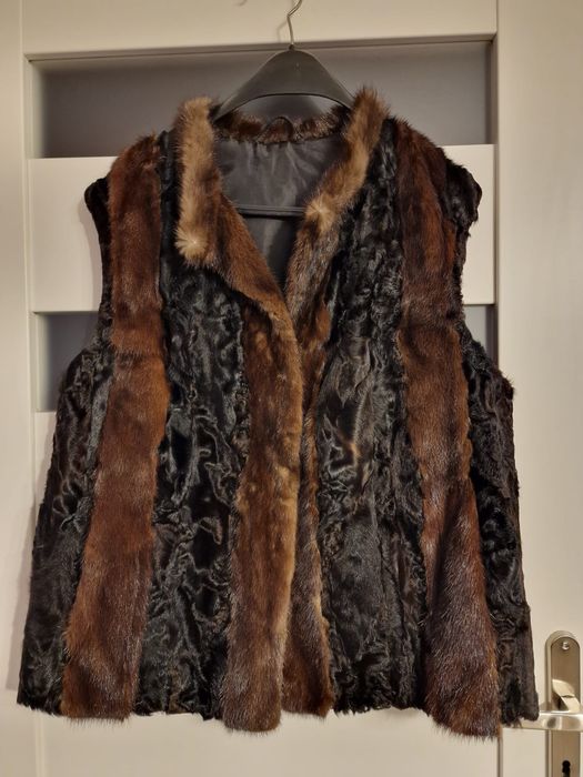 Kamizelka karakuła z norka