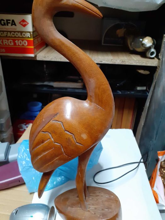 ptak rzezba drewniana