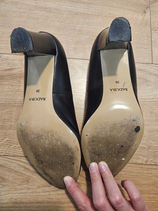 Czarne buty damskie badura, rozmiar 39, czółenka na słupku