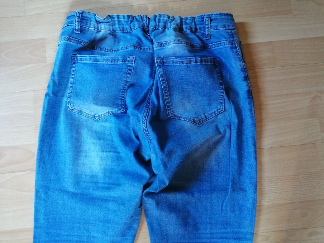 Spodnie duże dżinsowe Denim zdobione 46
