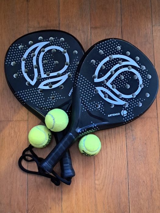 2 Raquetes de padel + 3 bolas de torneio