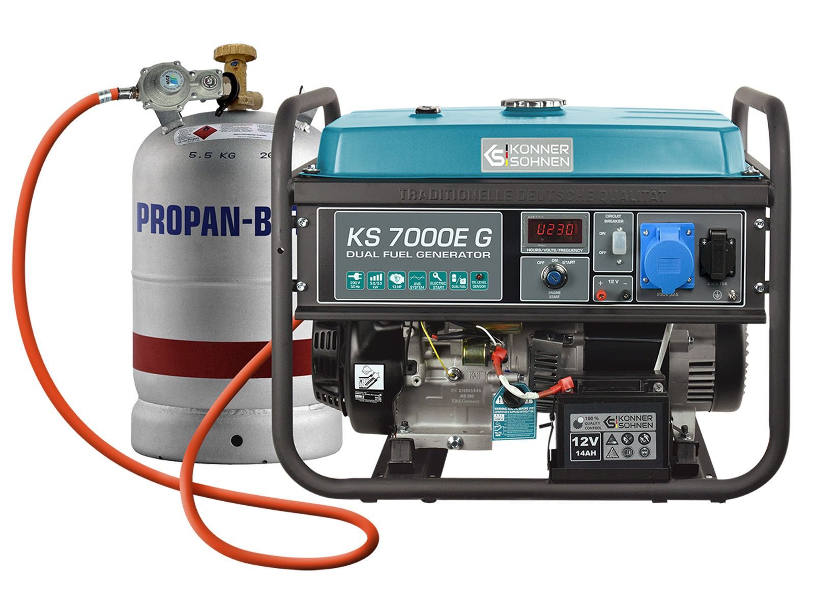Генератор Konner&Sohnen KS 7000E G (газ/бензин)