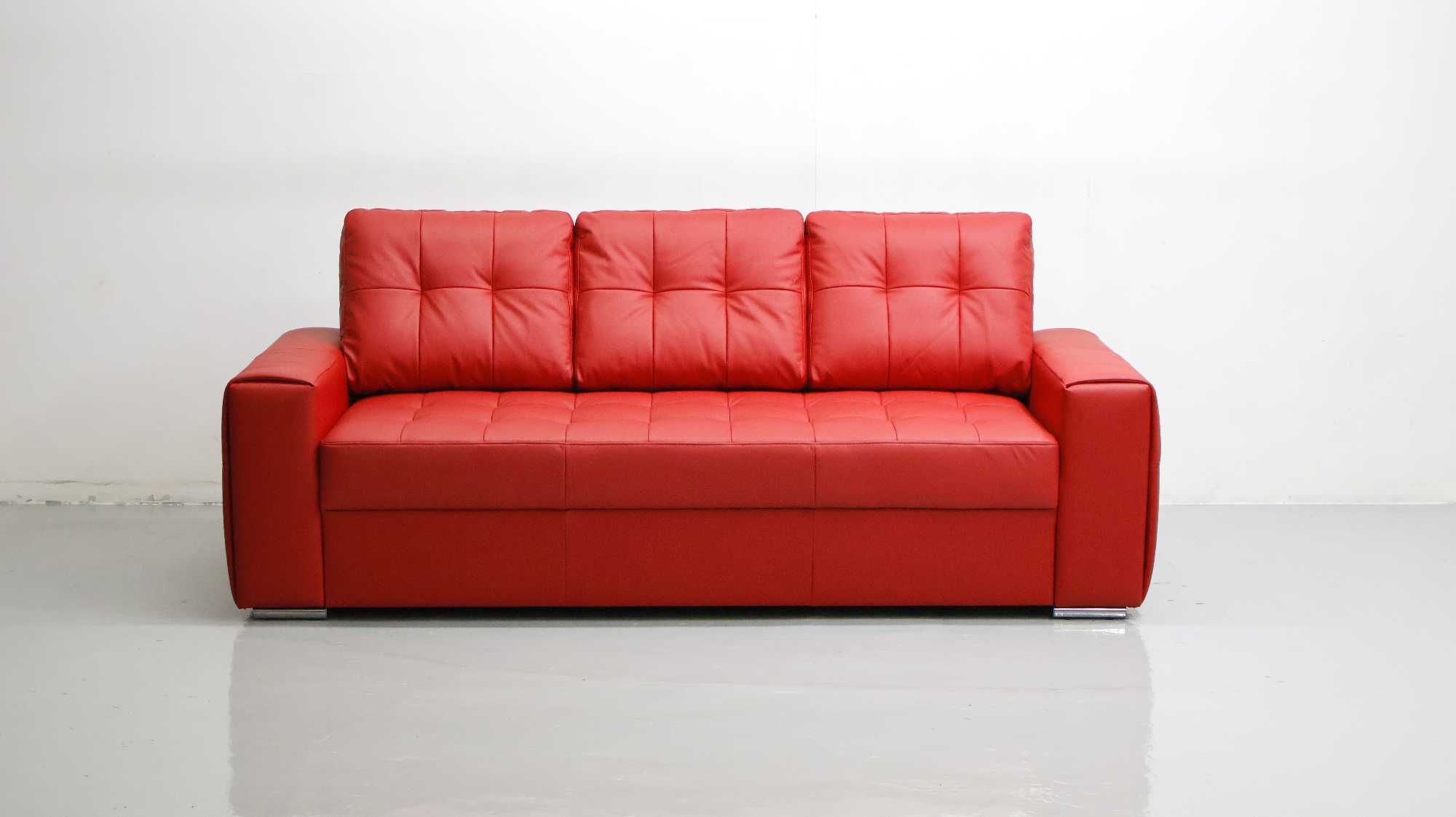 3 osobowa sofa, kanapa, czerwona SKÓRA naturalna madras 6038 SALON