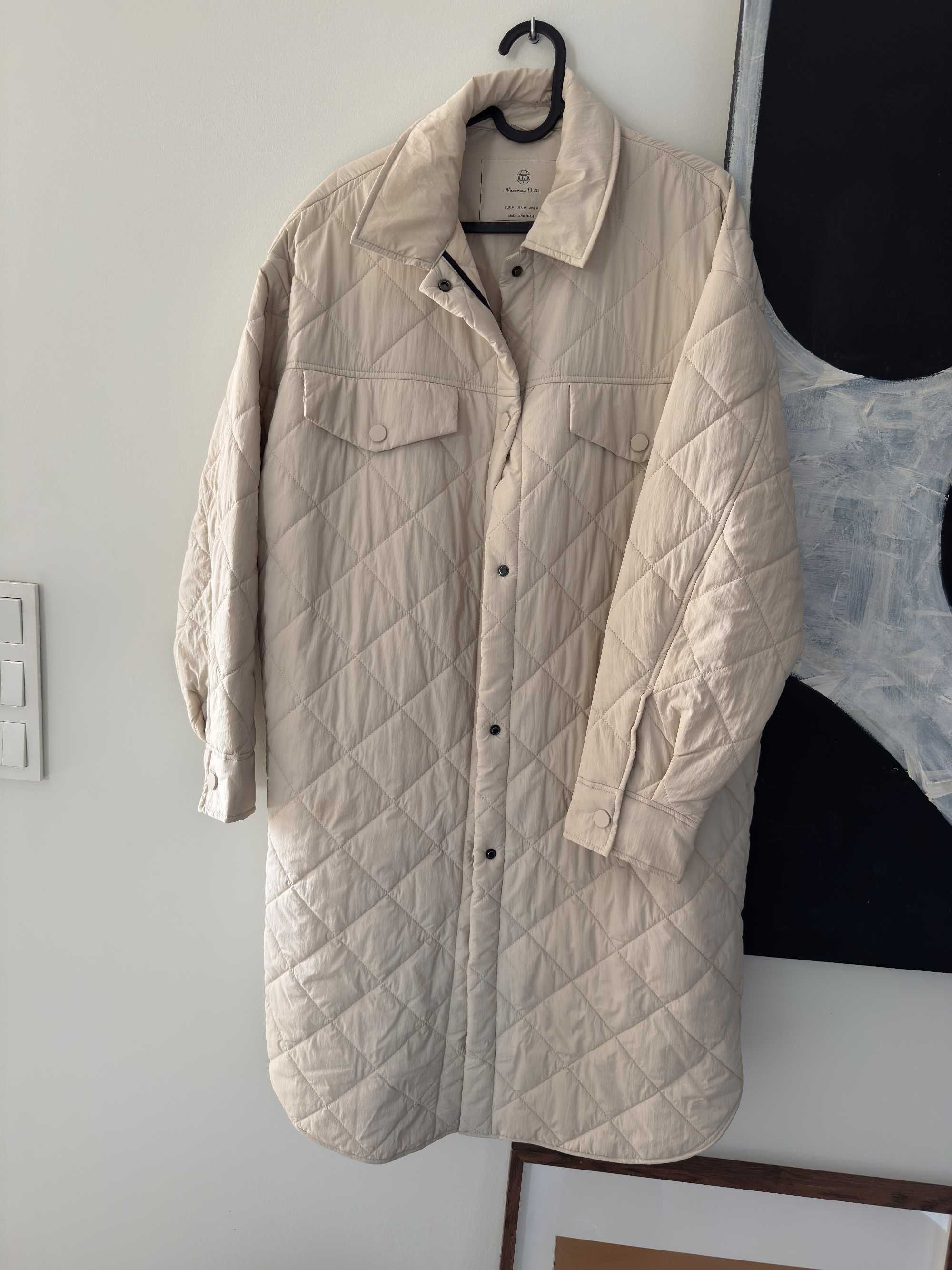 Płaszcz Massimo Dutti, kremowy M