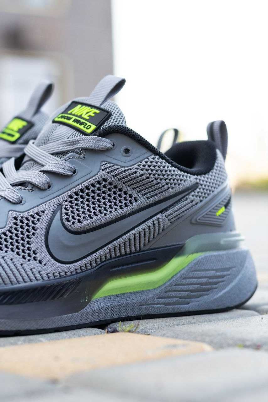 Чоловічі кросівки Nike Zoom сірий з зеленим 3286-3 ТОП