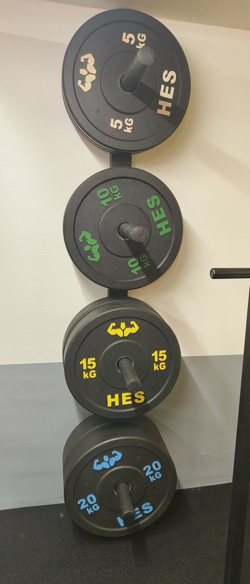 OBCIĄŻENIE OLIMPIJSKIE HES  Bumper - 210 KG - fi 51 mm + 2 x wieszaki