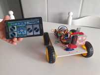 Carro Robot Arduino Educacional programado c/Display Móvel de Direção.
