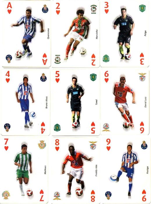 Cartas de jogar Estrelas da 1ª Liga dois mil e sete/dois mil e oito.