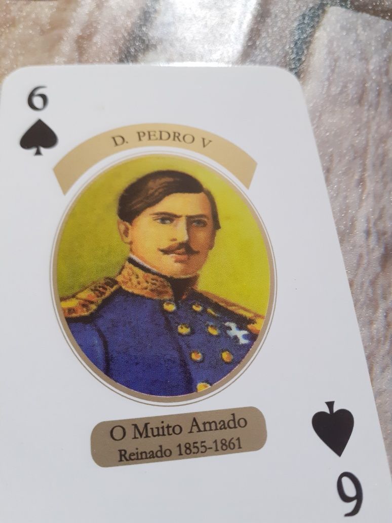 Coleção jogo Baralho Cartas Reis e Rainhas Monarquia Portugal