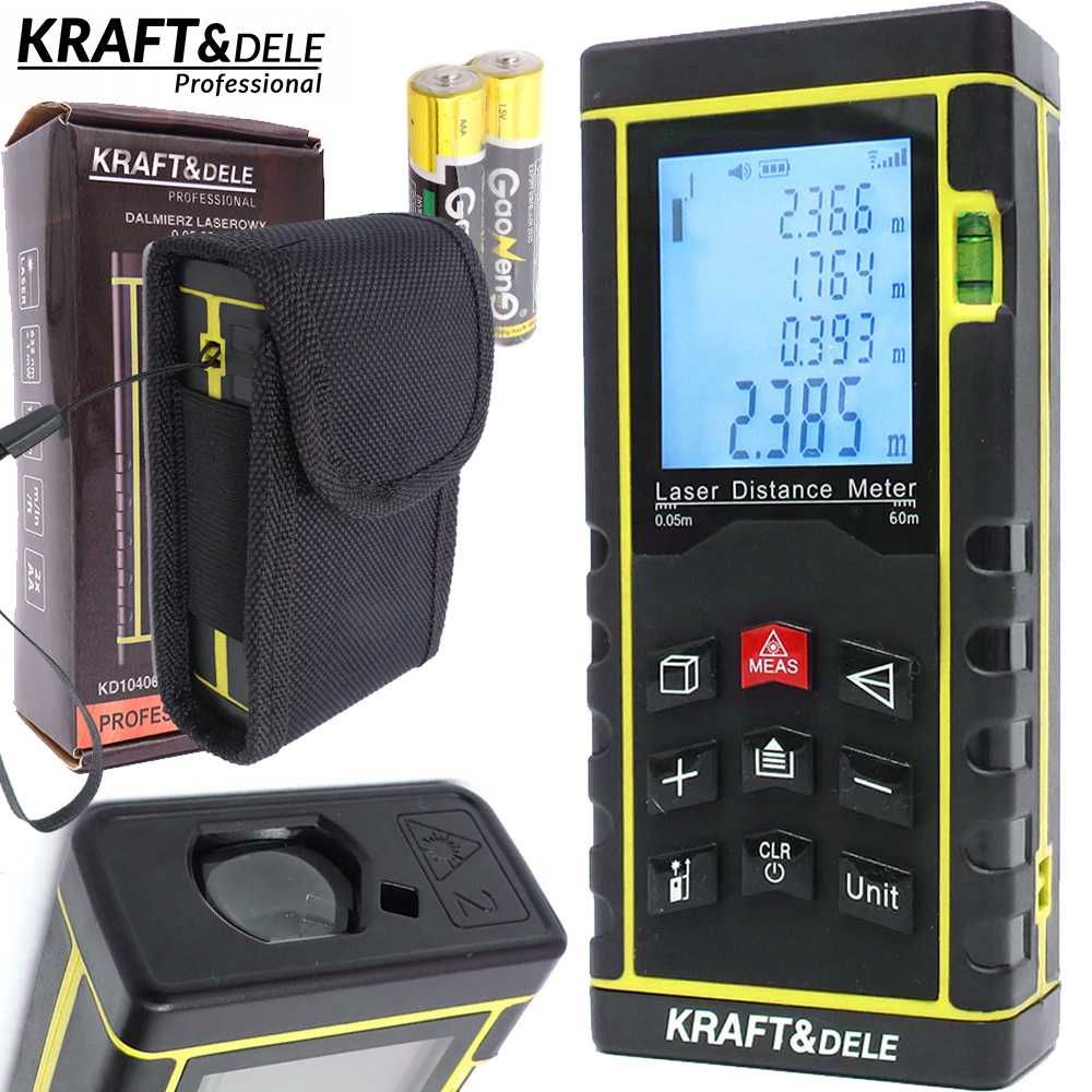 KRAFT&DELE Dalmierz Laserowy Cyfrowy Miernik Odległości 60m KD10406
