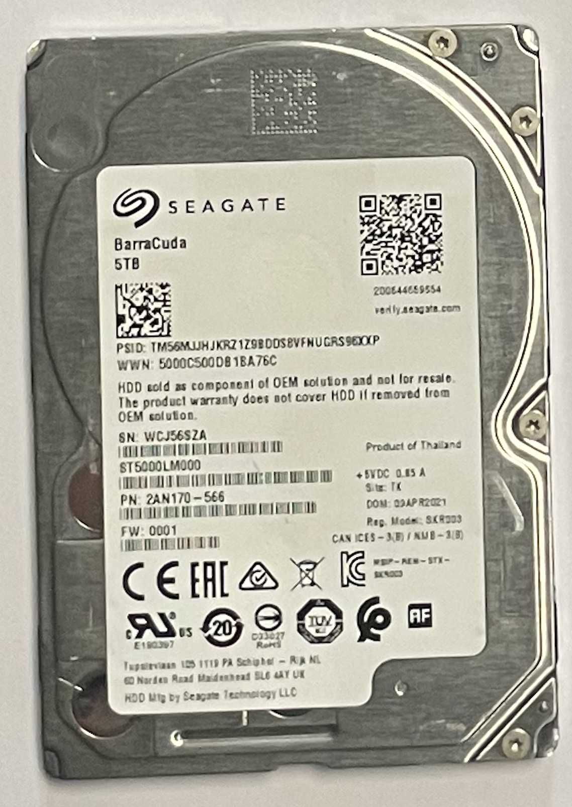 Dysk twardy HDD Seagate Barracuda 5TB 5000GB 2,5 cala ST5000LM000