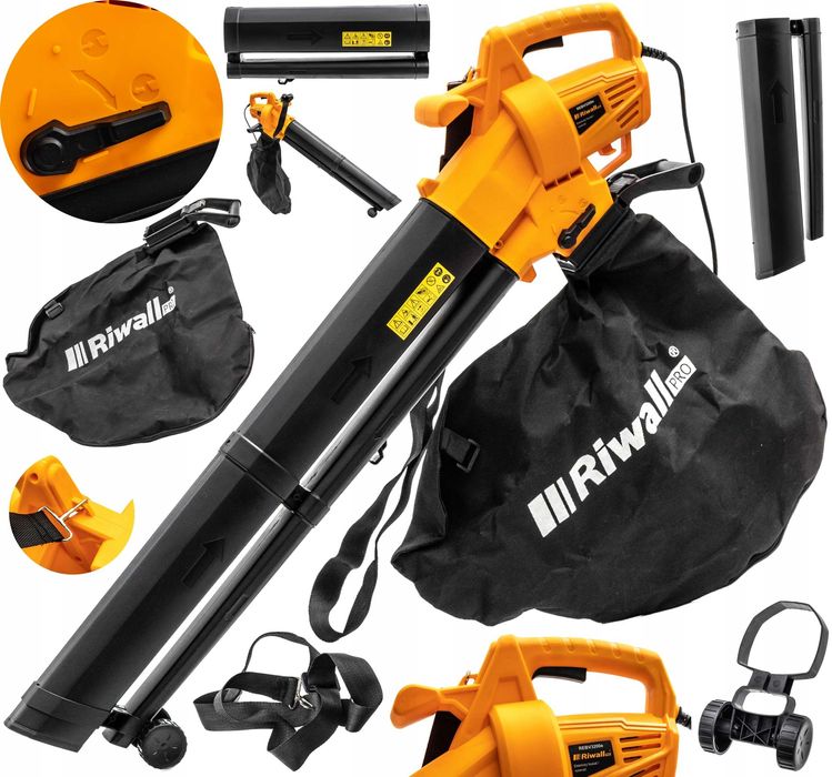 Садовий пилосос електричний Riwall 3700W Повітродувка. Садовый пылесос