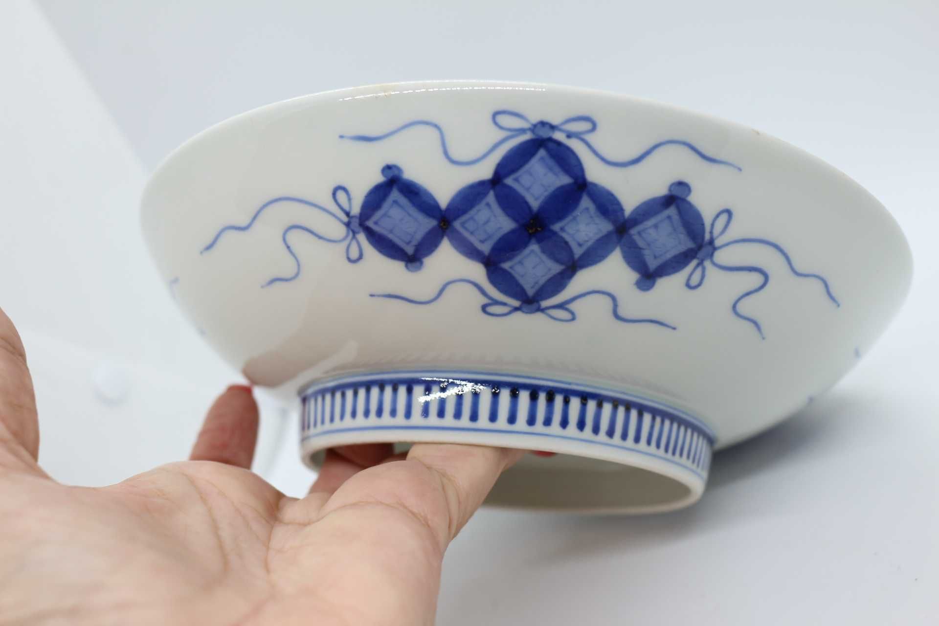 Prato com pé Porcelana Chinesa Floral a Azul Guangxu XX