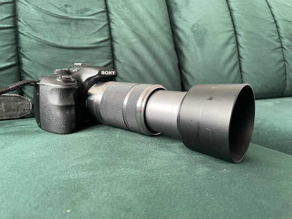 Bezlusterkowiec Sony A300 + 3 obiektywy. Duży zestaw z teleobiektywem