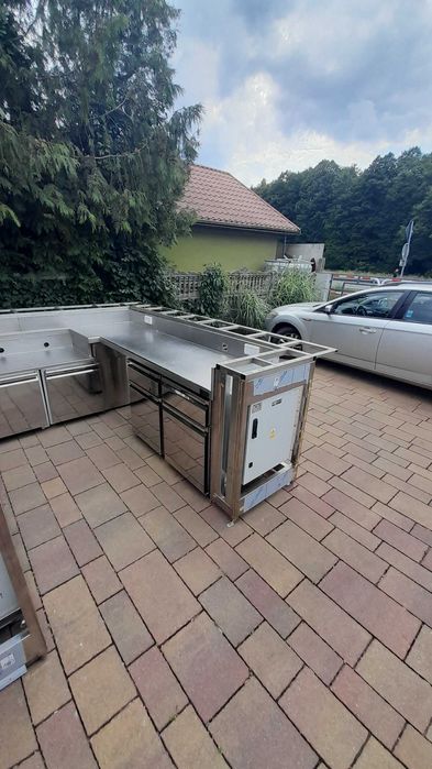 bar wyspa barowa ze stali nierdzewnej inox z płyta chłodniczą