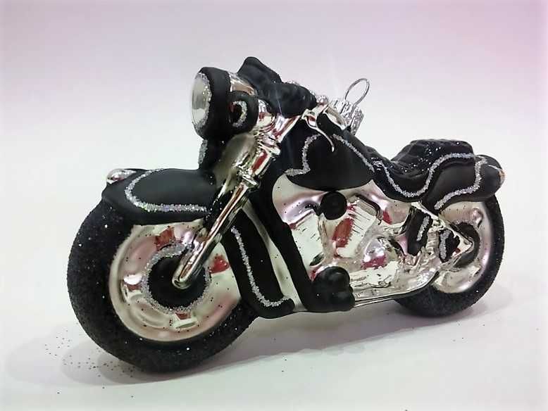 Motocykl Chopper - szklana bombka choinkowa 09S31BK bombkizebra