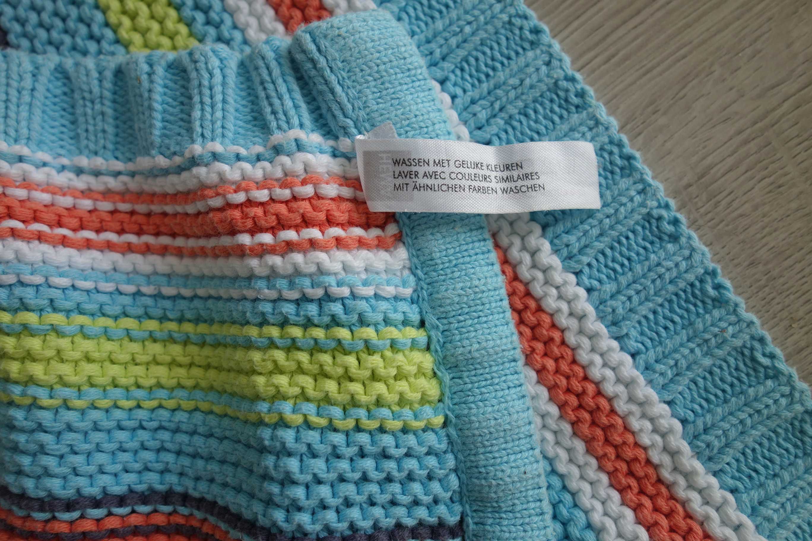 HEMA bawełna 100% mały kocyk kolorowy bawełniany bez uszkodzeń czysty