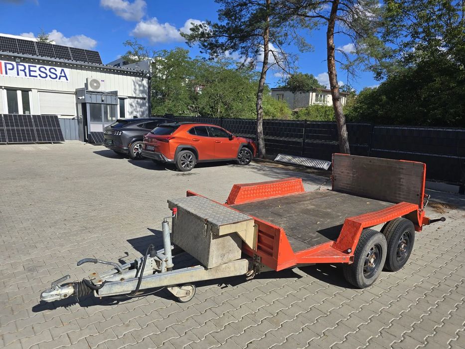 Przyczepka do przewozu minikoparki, wózka widłowego