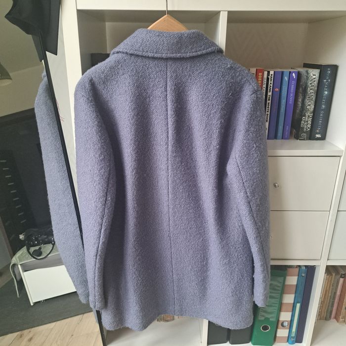 Błękitne Wełniany Płaszcz