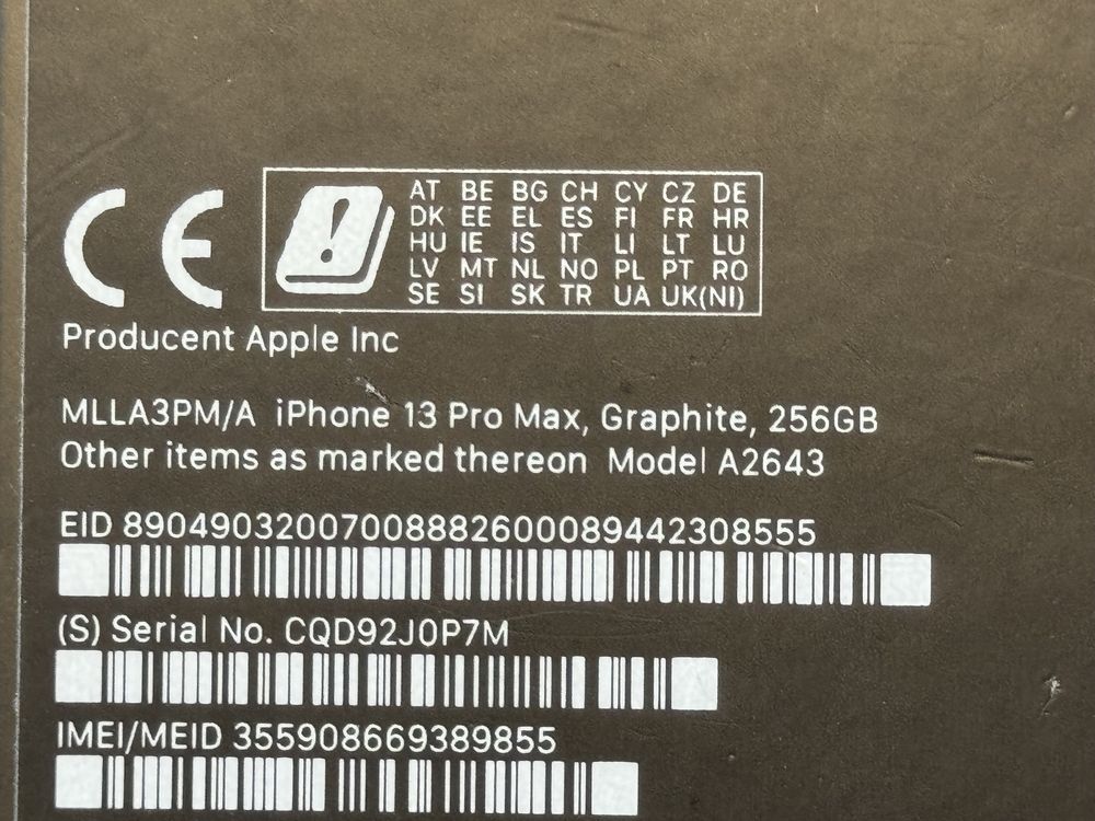 Iphone 13 PRO MAX 256 GB