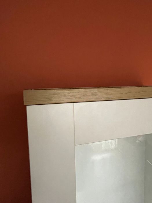 Meble zestaw do salonu szafka RTV i witryna Konsimo biala skandynawski