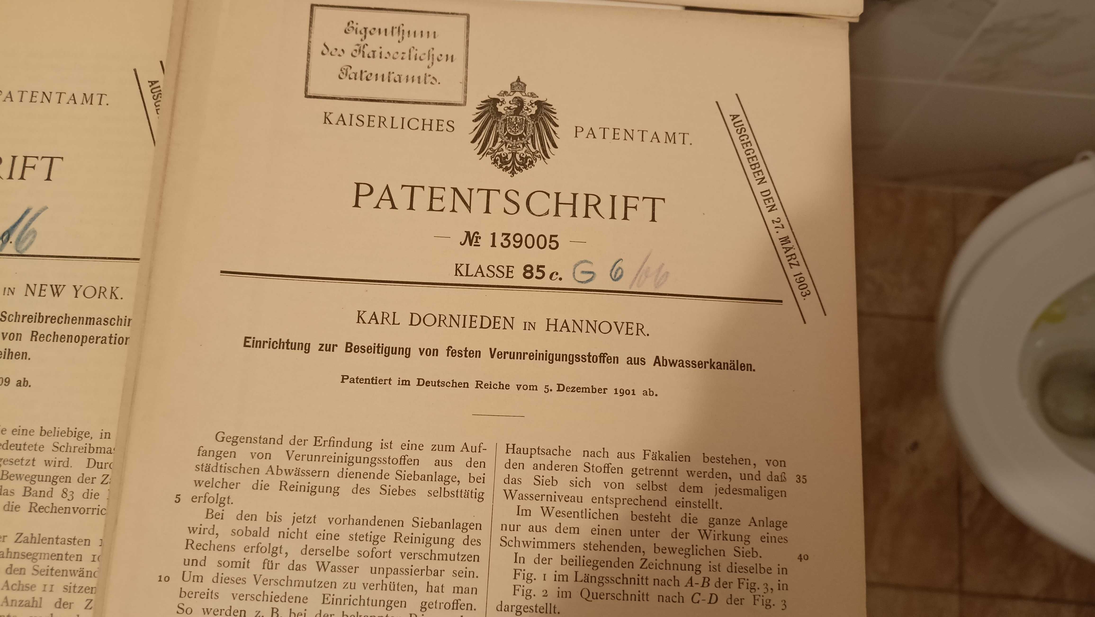 Zestaw Patentów Pruskich i niemickich 1901 -1931 roku