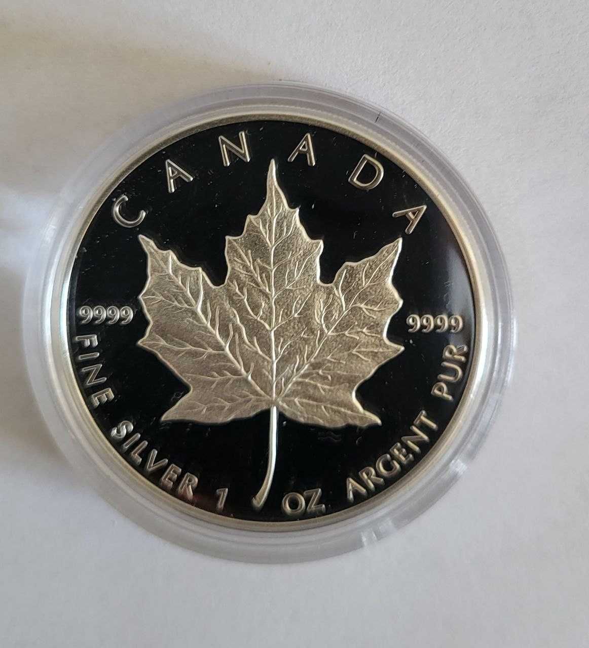 Кленовий лист 1989 Канада срібна монета PROOF 1 унція