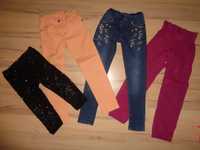 4x POCOPIANO jeansy F&F spodnie NEXT cekiny VERTBAUDER ocieplane 6 lat