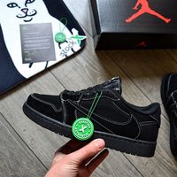 Мужские кроссовки Nike Air Jordan 1 Low x Travis Scott Black Phantom
